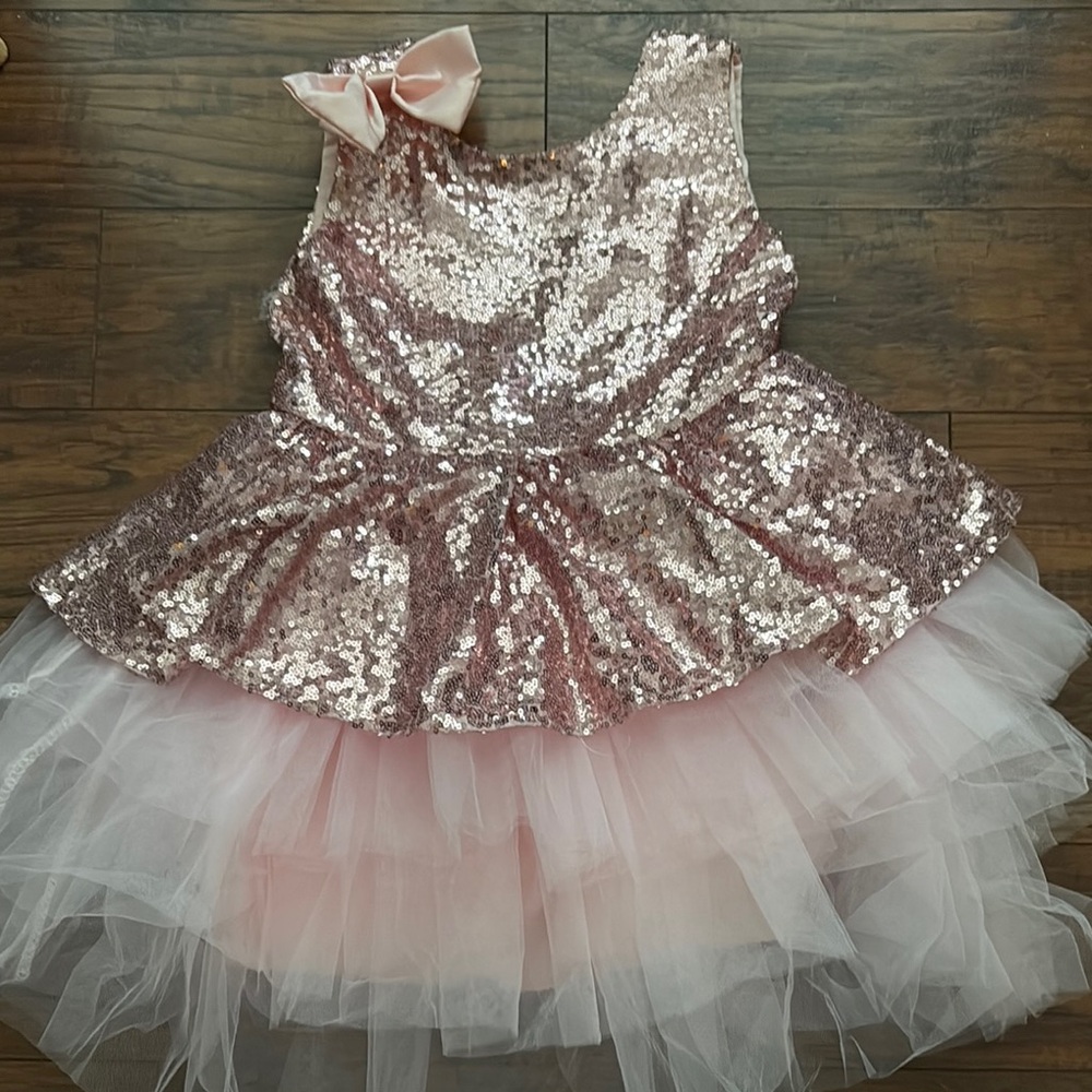 Sparkling Pink Sequin Tutu Dress for Kids sz 6